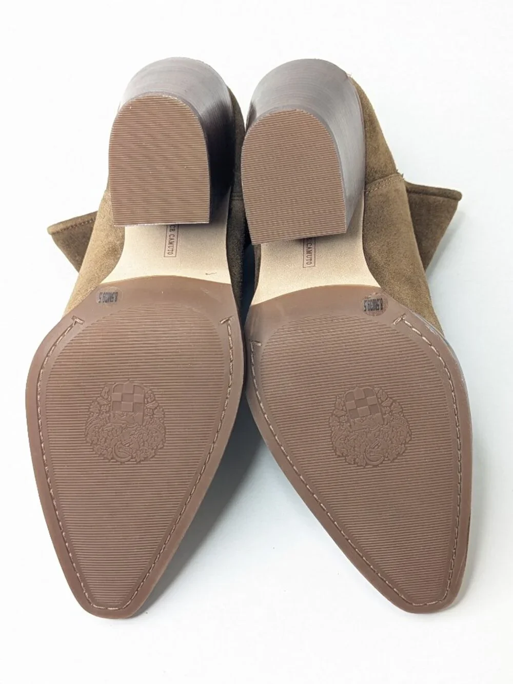 Vince Camuto Phaidra Western Ankle Boots Brown Suede Womens 8.5